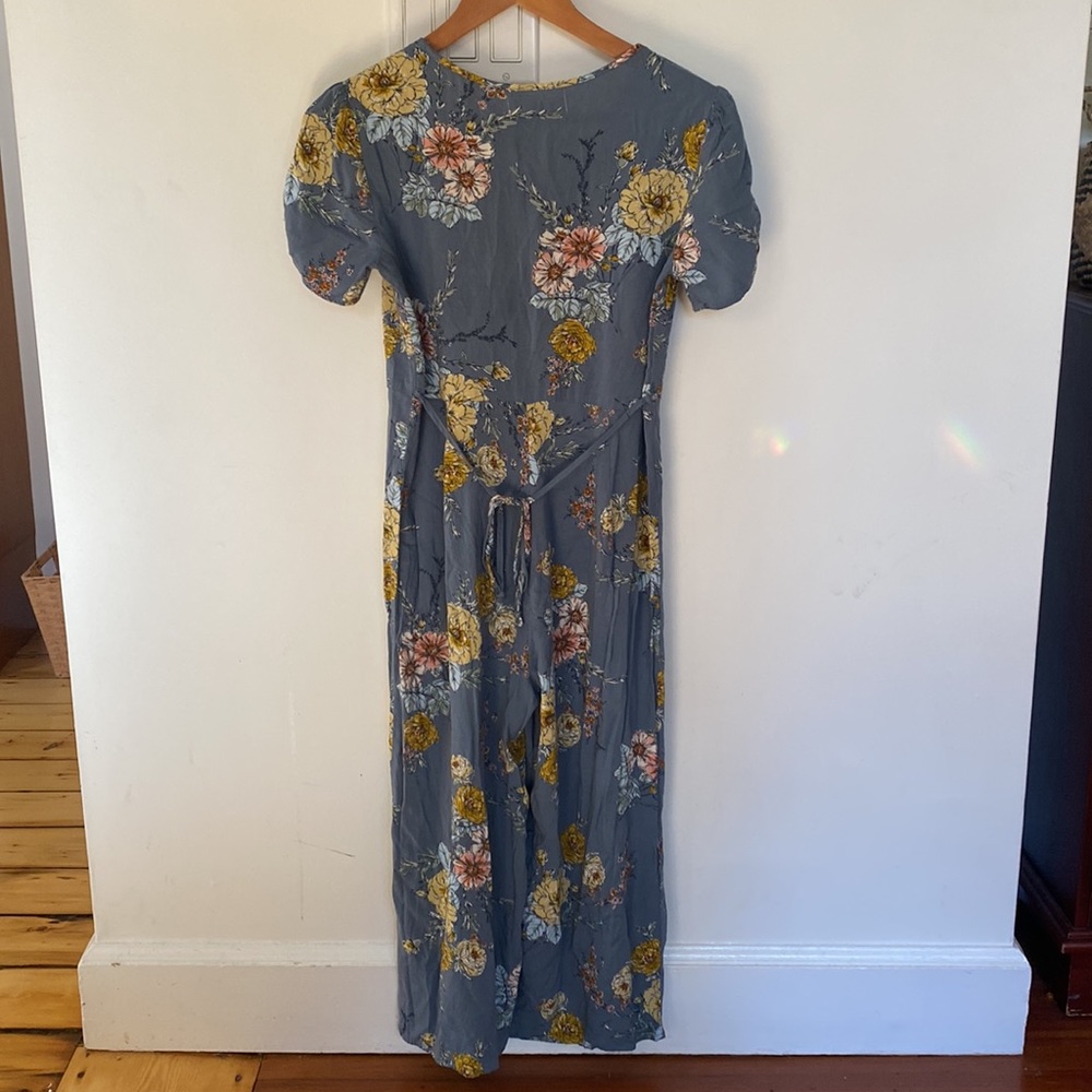 Blue floral jumpsuit / romper - Picture 2 of 4
